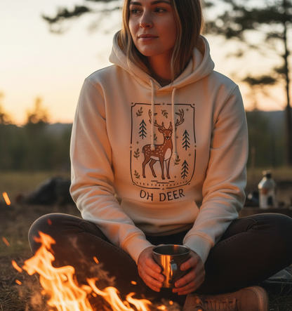 Oat Printed Hoody Front