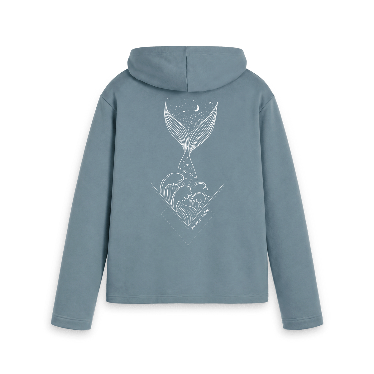 Stone Blue Printed Hoody Back