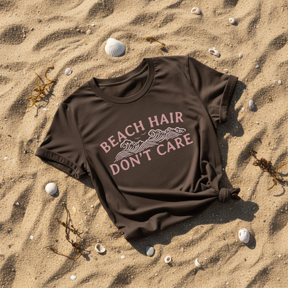 beach hair don't care women's summer t-shirt