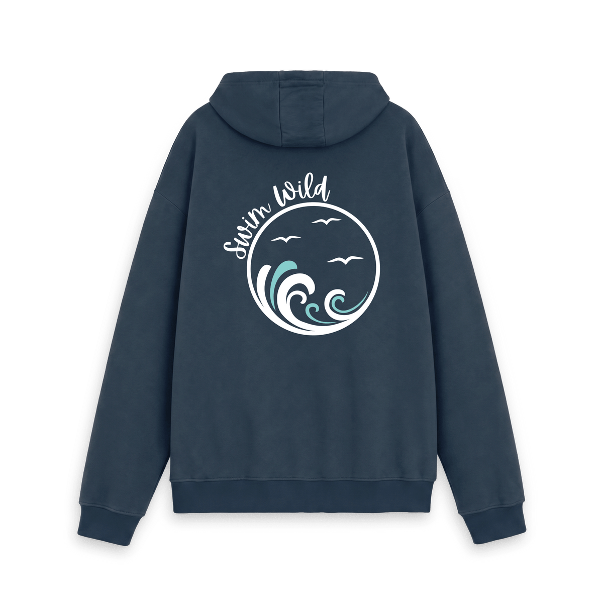 Navy Printed Hoody Back