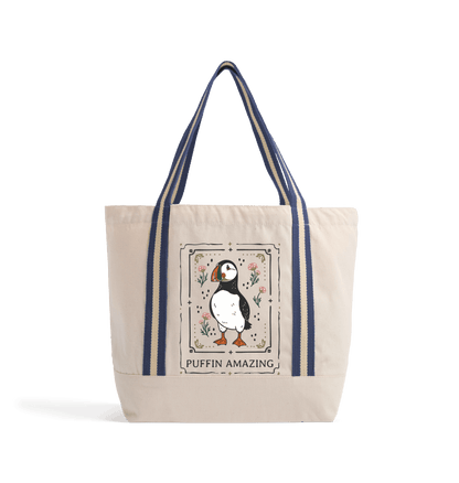 Natural/French Navy Bag Front