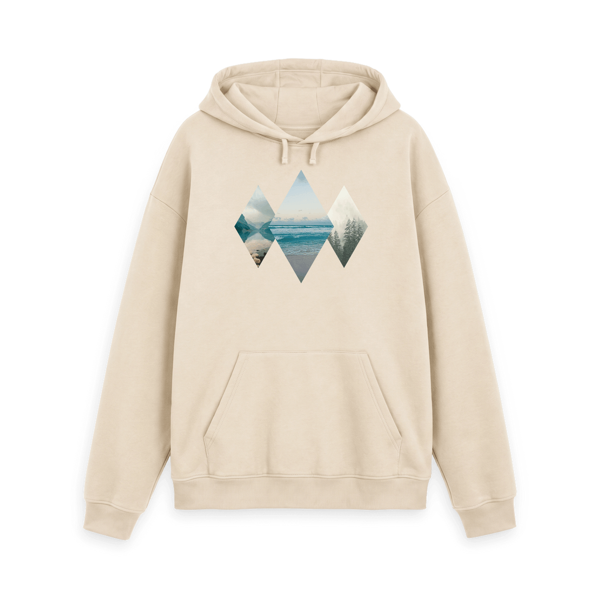 Oat Printed Hoody Front