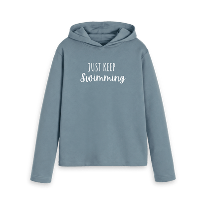 Stone Blue Printed Hoody Front