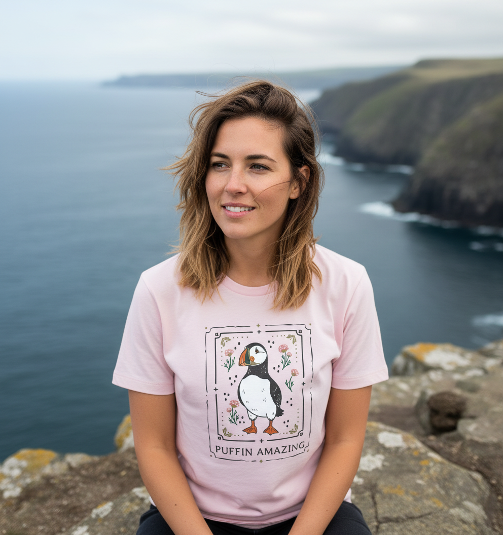 Pink Printed T-shirt Front