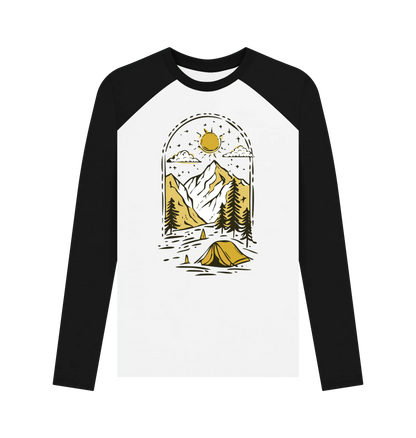 Black-White Printed Baseball T-shirt Front