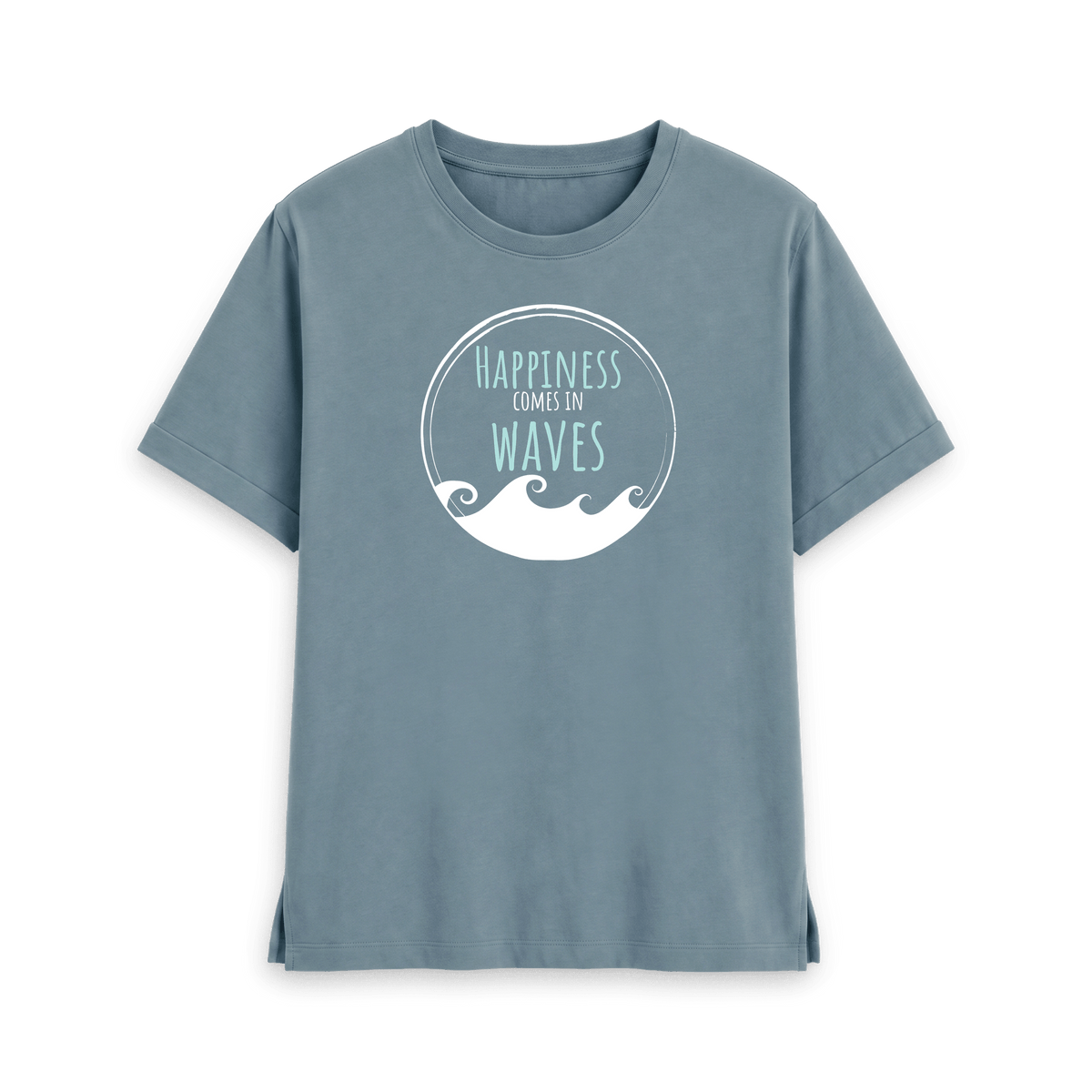 Stone Blue Printed T-shirt Front
