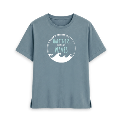 Stone Blue Printed T-shirt Front