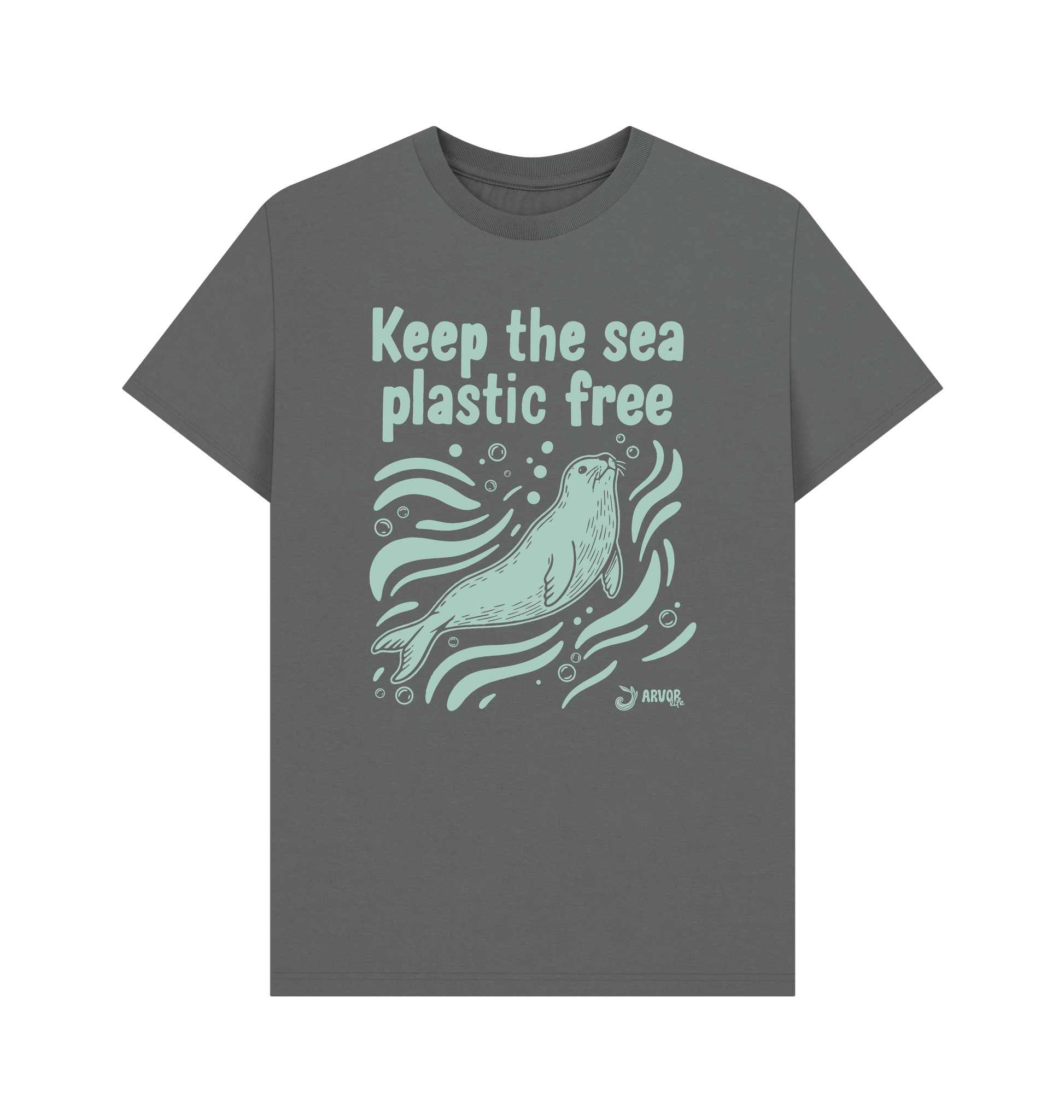 Slate Grey Printed T-shirt Front