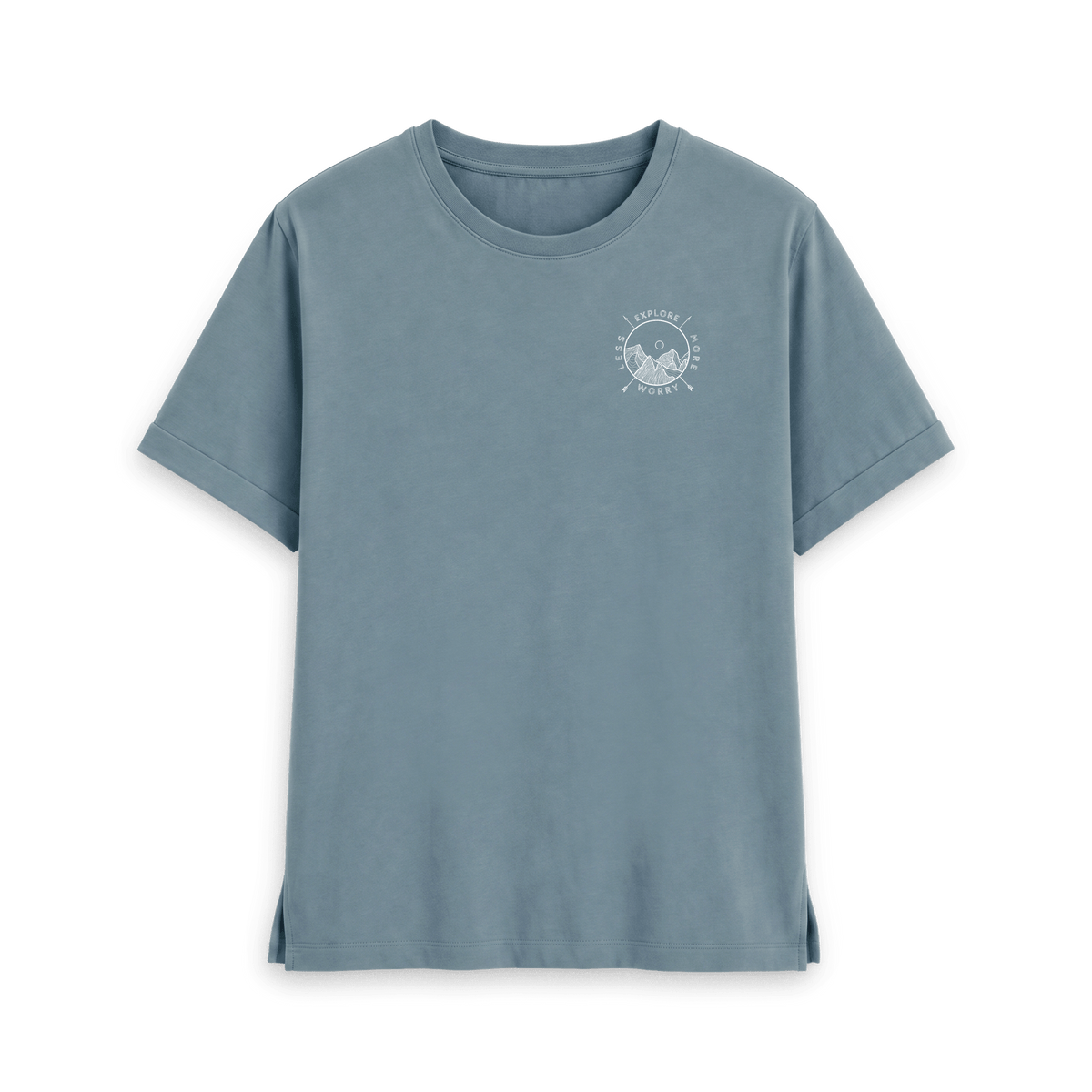 Stone Blue Printed T-shirt Front