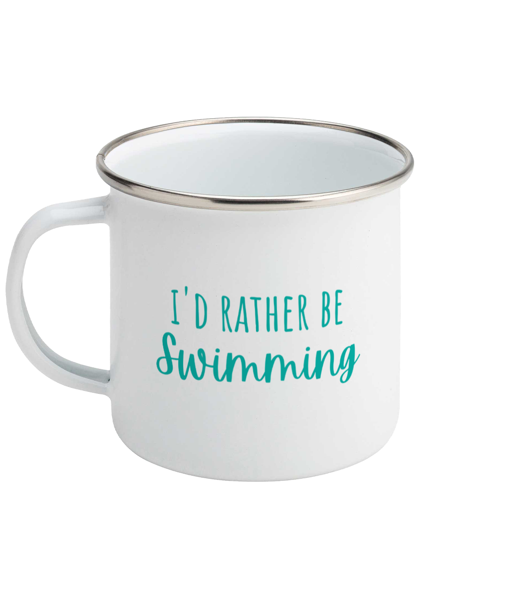 I'd Rather Be Swimming Enamel Mug