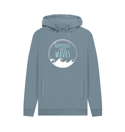 Stone Blue Printed Hoody Front
