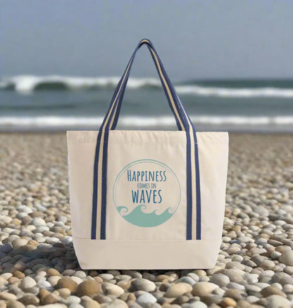 Natural/French Navy Heat Transfer Bag