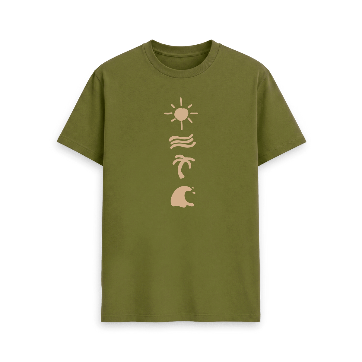 Moss Green Printed T-shirt Front