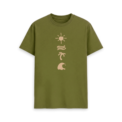Moss Green Printed T-shirt Front