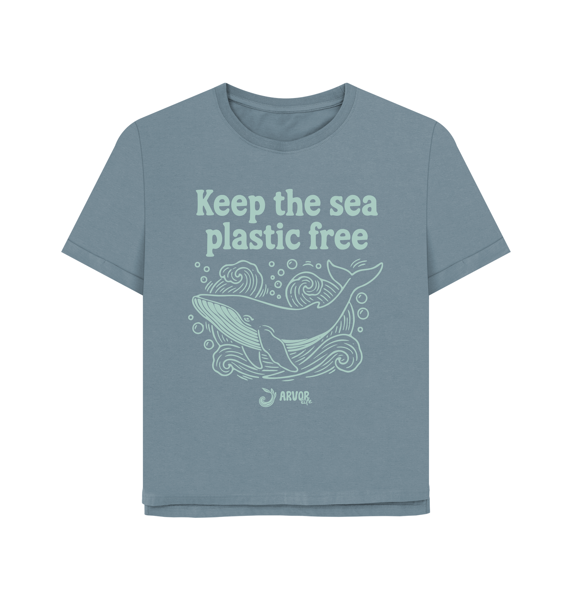 Stone Blue Printed T-shirt Front