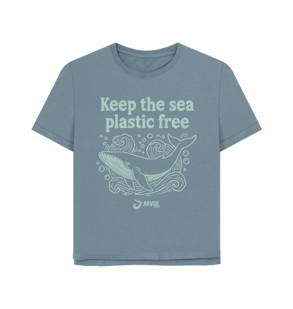 Stone Blue Printed T-shirt Front