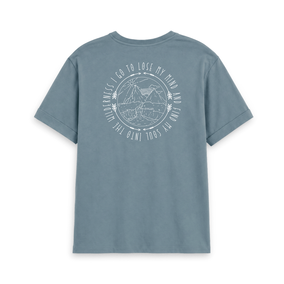 Stone Blue Printed T-shirt Back