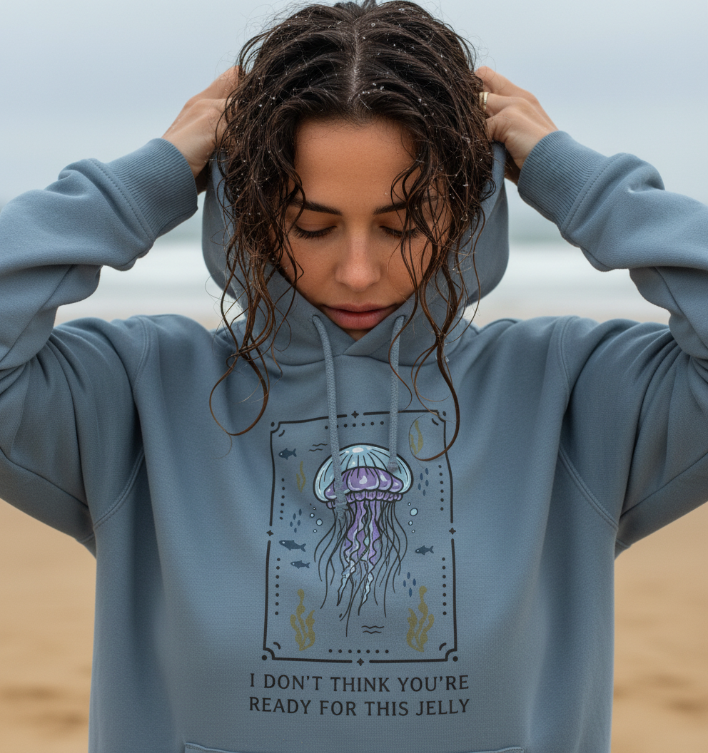 Stone Blue Printed Hoody Front