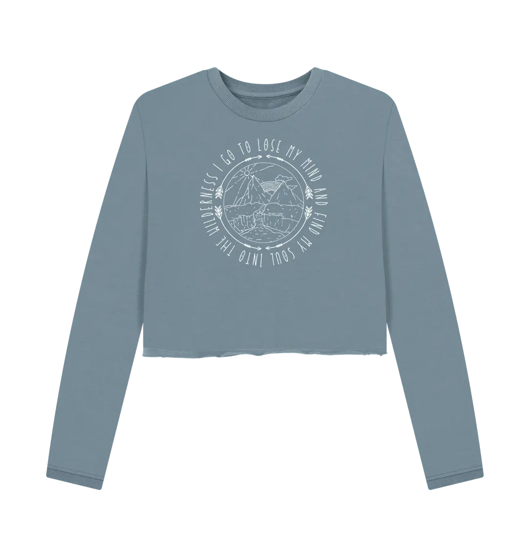 Stone Blue Printed Boxy Jumpers