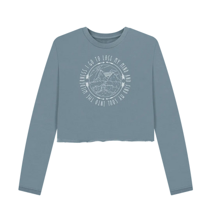 Stone Blue Printed Boxy Jumpers