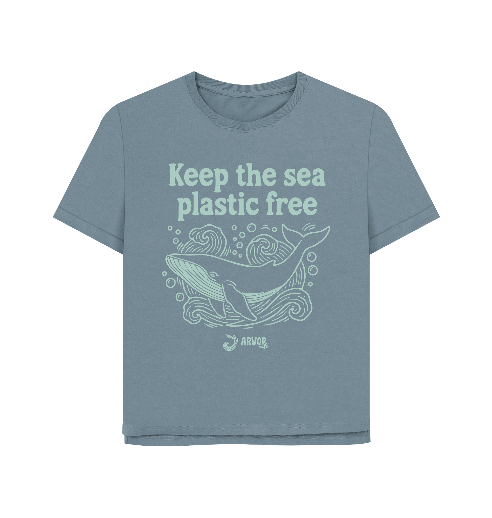 Stone Blue Printed T-shirt Front