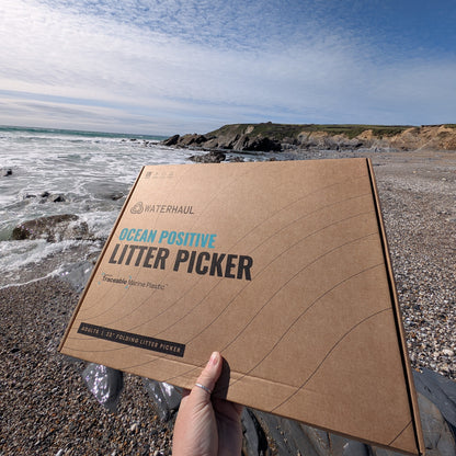 marine waste litter picker on a beach 