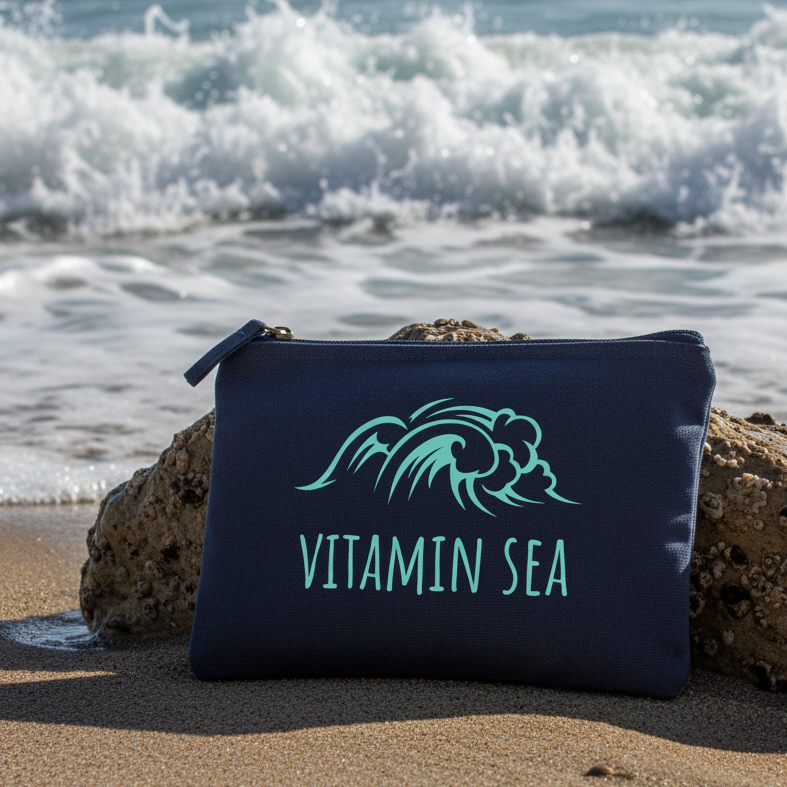 vitamin sea navy summer accessory bag for beach lovers and surfers