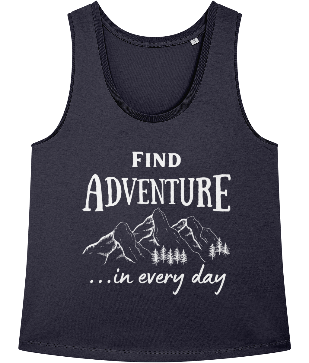 Find Adventure In Every Day Unisex 100% Organic Cotton Vest Top