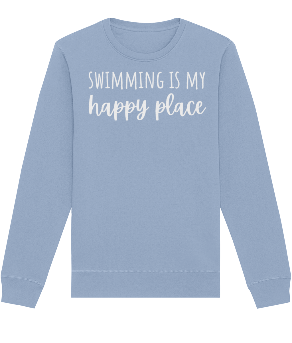 Swimming Is My Happy Place Unisex Organic Cotton Sweatshirt|Arvor Life