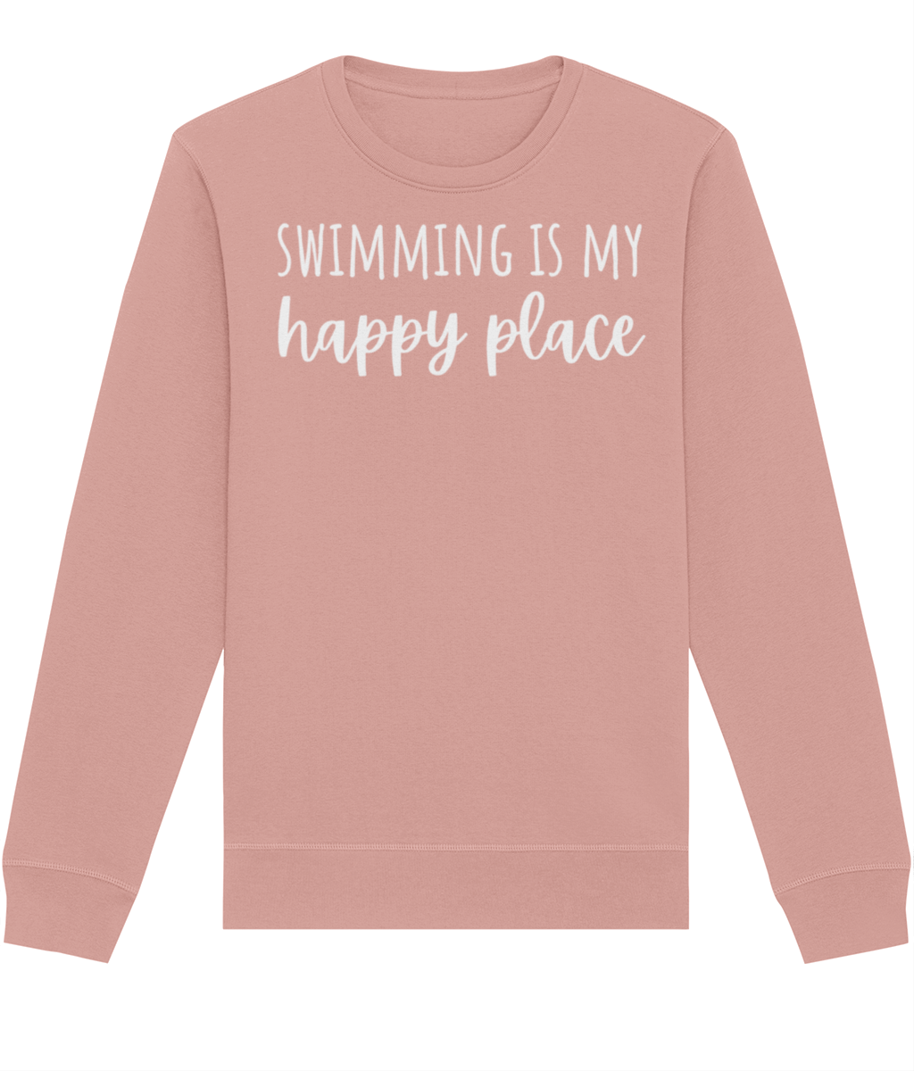 Swimming Is My Happy Place Unisex Organic Cotton Sweatshirt|Arvor Life