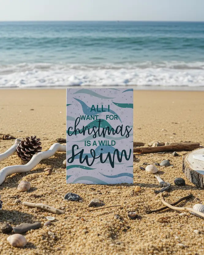 Cold Water Swimming Christmas Card