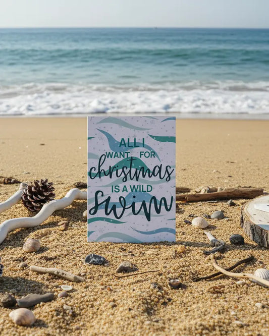Cold Water Swimming Christmas Card
