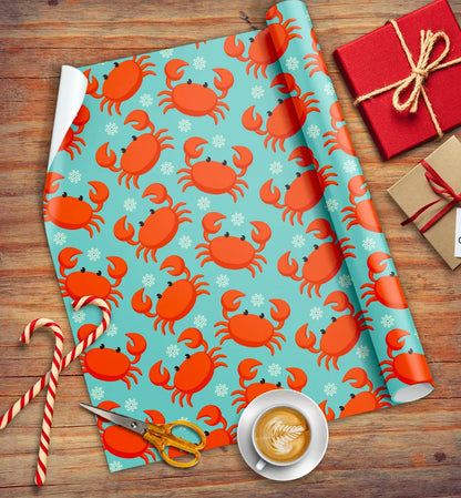 Christmas Crabbies Eco-friendly Wrapping Paper Arvor Life