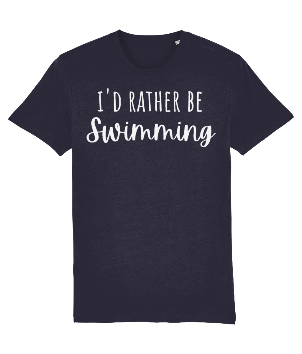 I'd Rather Be Swimming Unisex Organic Cotton T-shirt