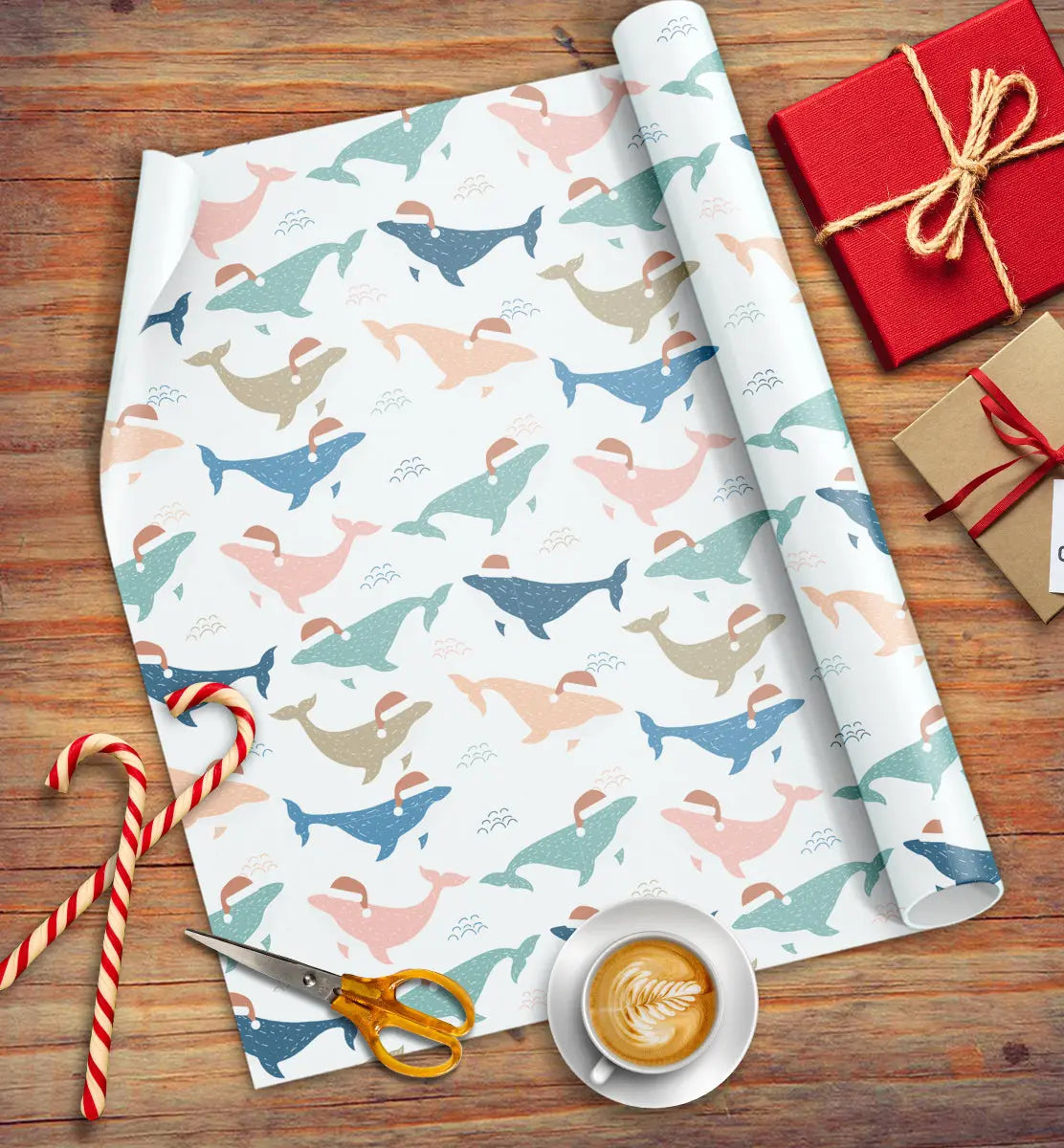 Jolly Whales Eco-friendly Wrapping Paper Arvor Life