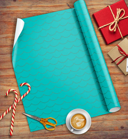 Mermaid Blue Eco-friendly Wrapping Paper Arvor Life