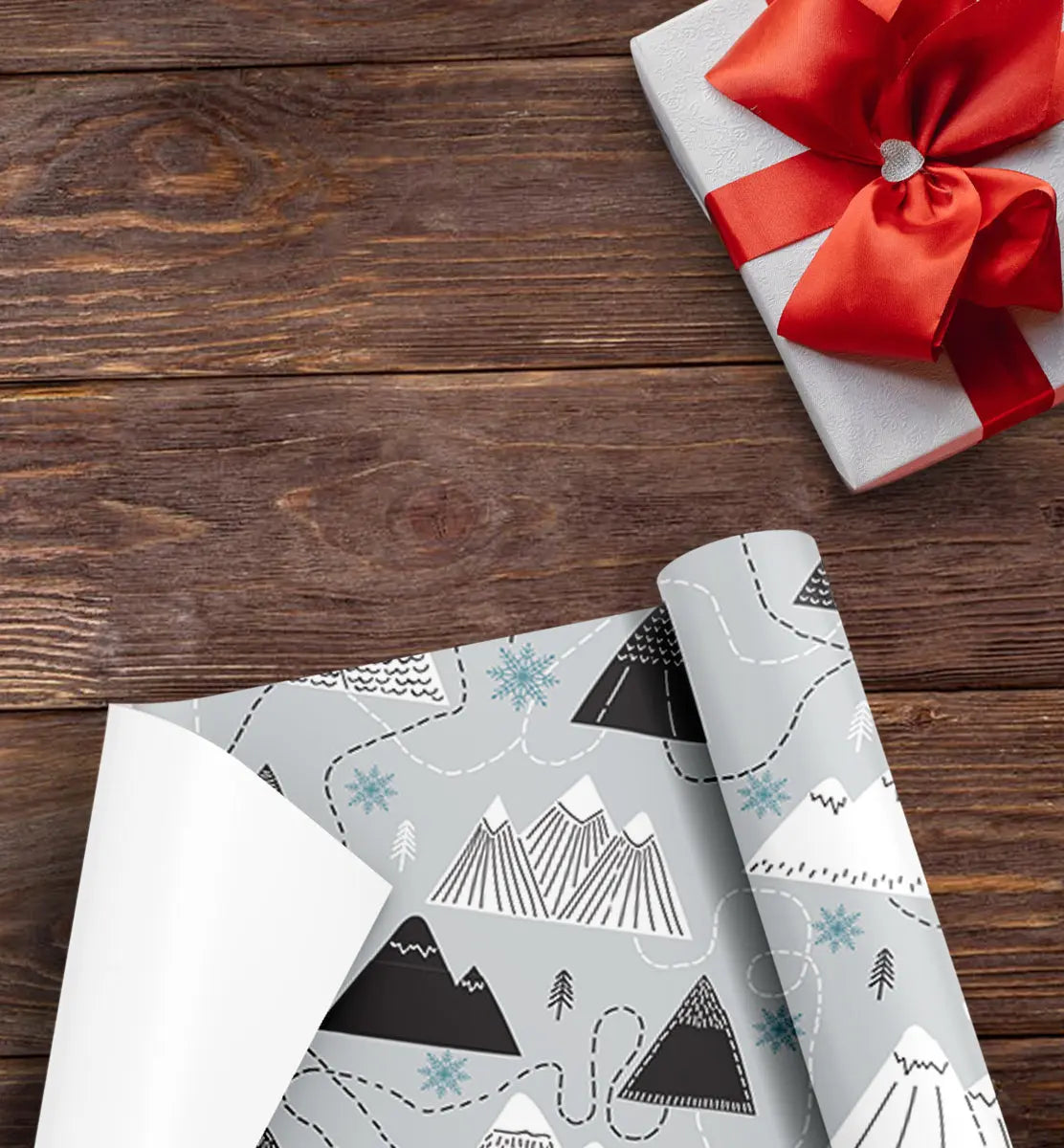 Mountain Christmas Wrapping Paper UK