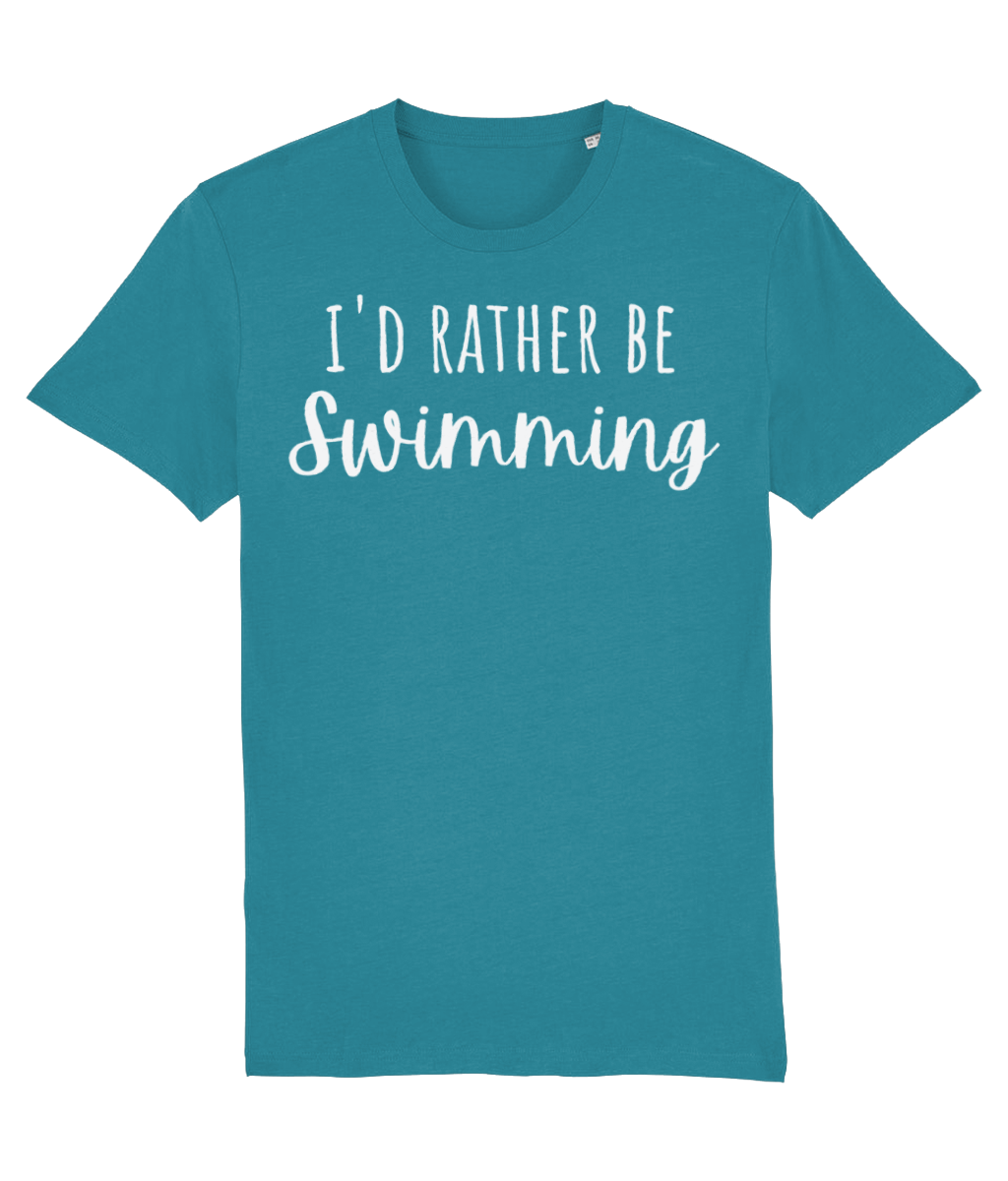 I'd Rather Be Swimming Unisex Organic Cotton T-shirt