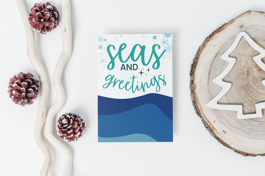 Seas and Greetings Christmas Greeting Card