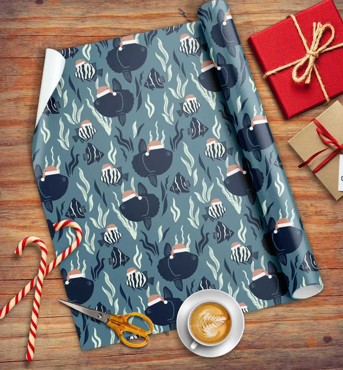 Santa Sunfish Eco-friendly Wrapping Paper Arvor Life