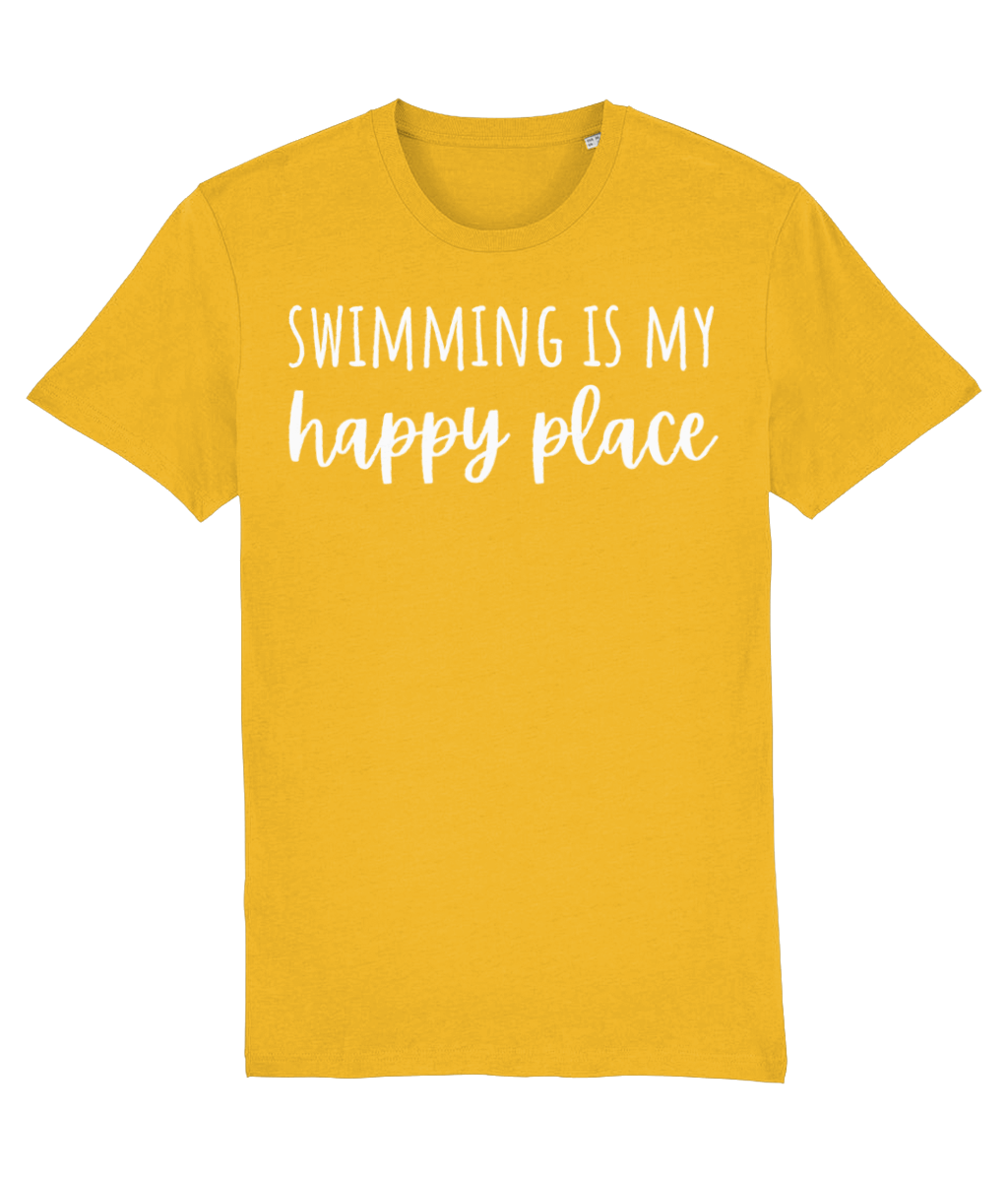 Swimming Is My Happy Place Unisex Organic Cotton T-shirt