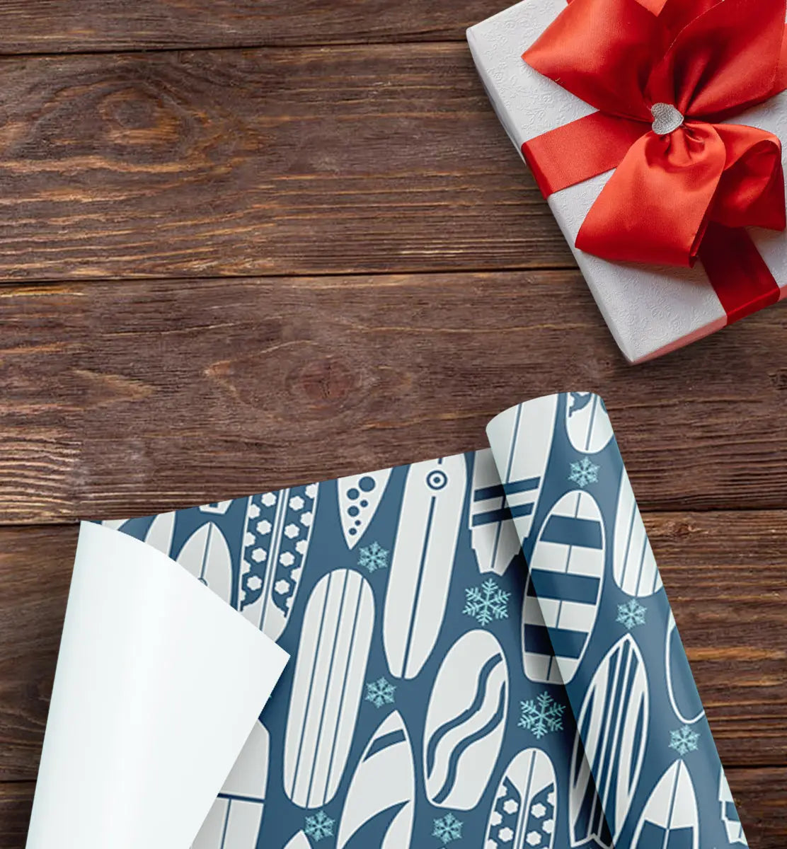 Surfin' Snowflakes Eco-friendly Wrapping Paper Arvor Life