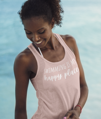 Swimming Is My Happy Place Unisex Organic Cotton Vest Top