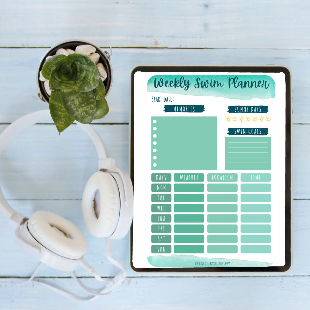 Weekly Swimming Planner | Digital Download and Printer-friendly