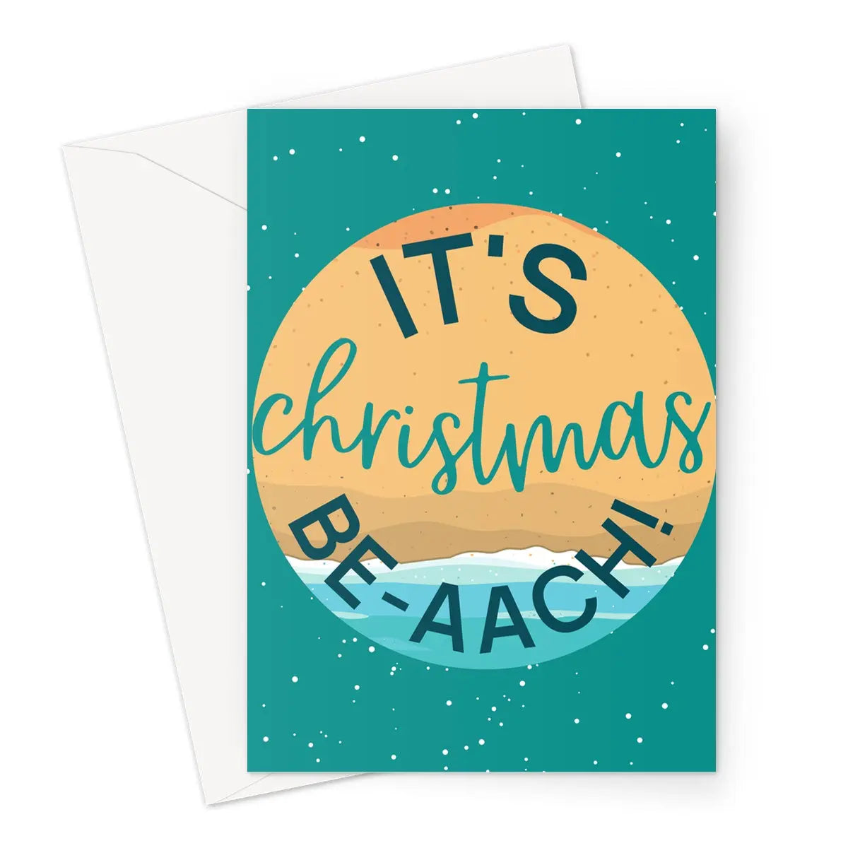 It's Christmas Be-aach Christmas Greeting Card Prodigi