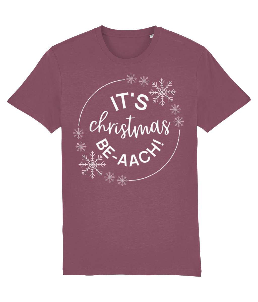 It's Christmas Be-aach Organic T-shirt