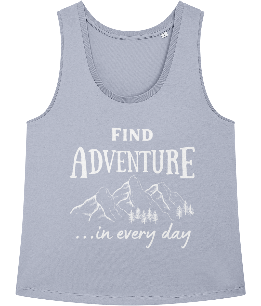 Find Adventure In Every Day Unisex 100% Organic Cotton Vest Top